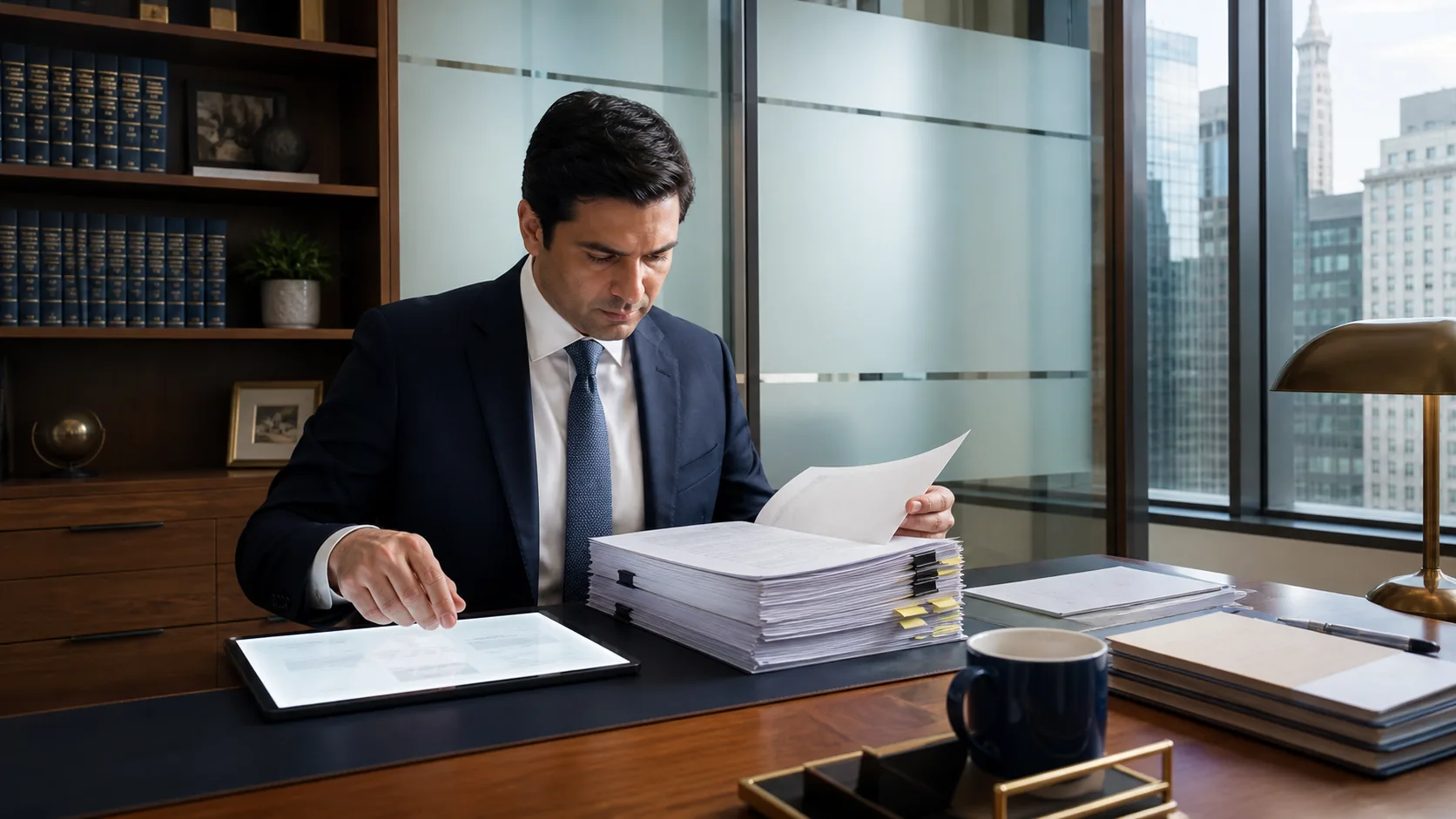 Ontario commercial lawyer checking an AI-assisted contract review against source documents