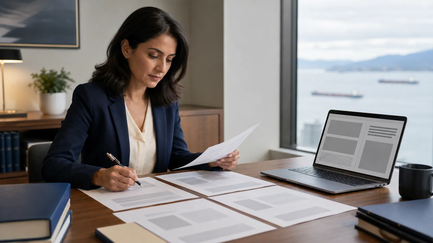 British Columbia lawyer checking AI-assisted document review findings against source pages